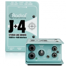 Radial,J+4,立体声前置放大器DI直插盒,DI盒,立体声线路放大器,